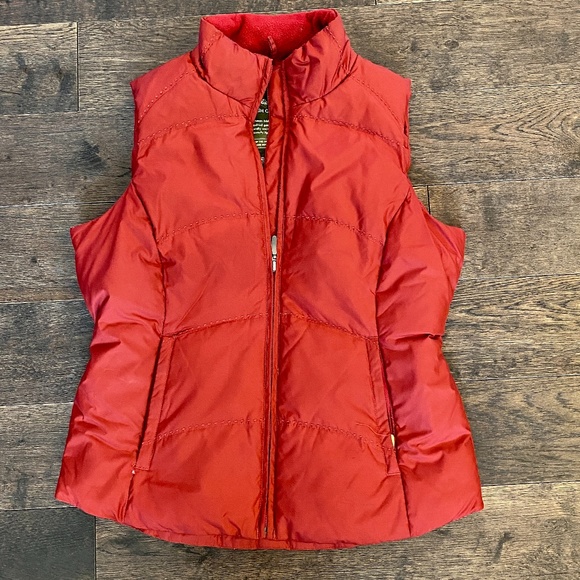 Eddie Bauer Goose Down Puffer Vest, PXS, Gently Used, Crimson Red - Picture 1 of 12
